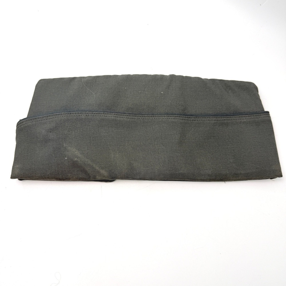 Vintage US Military Garrison Cap Men 7 1/2 Wool Blend Drab Retro Army Minimalist